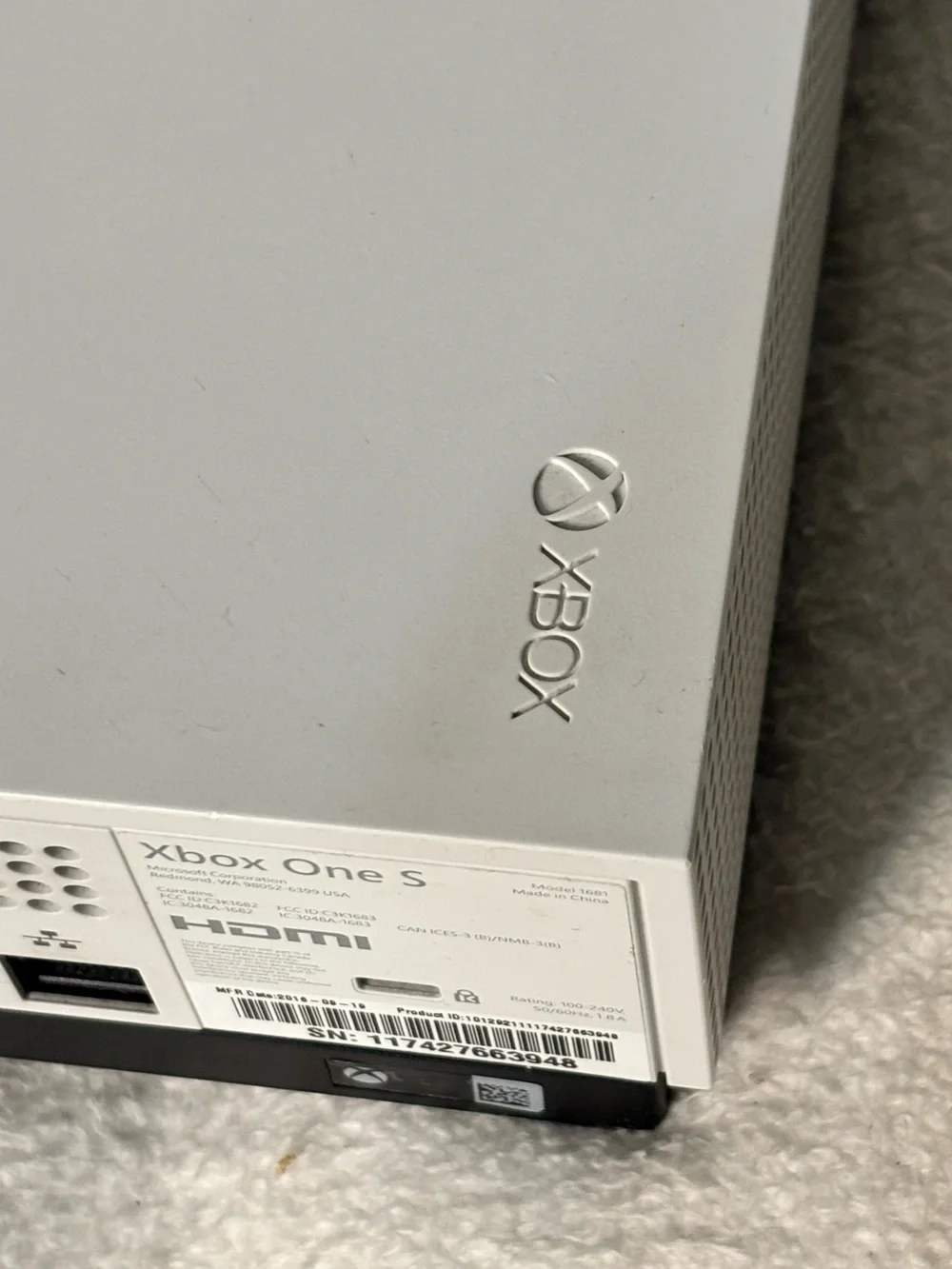 Microsoft White Xbox One S Console